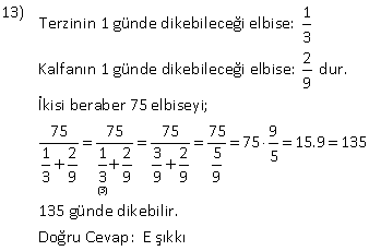 İşçi Problemleri Çözümlü Soruları | Matematik