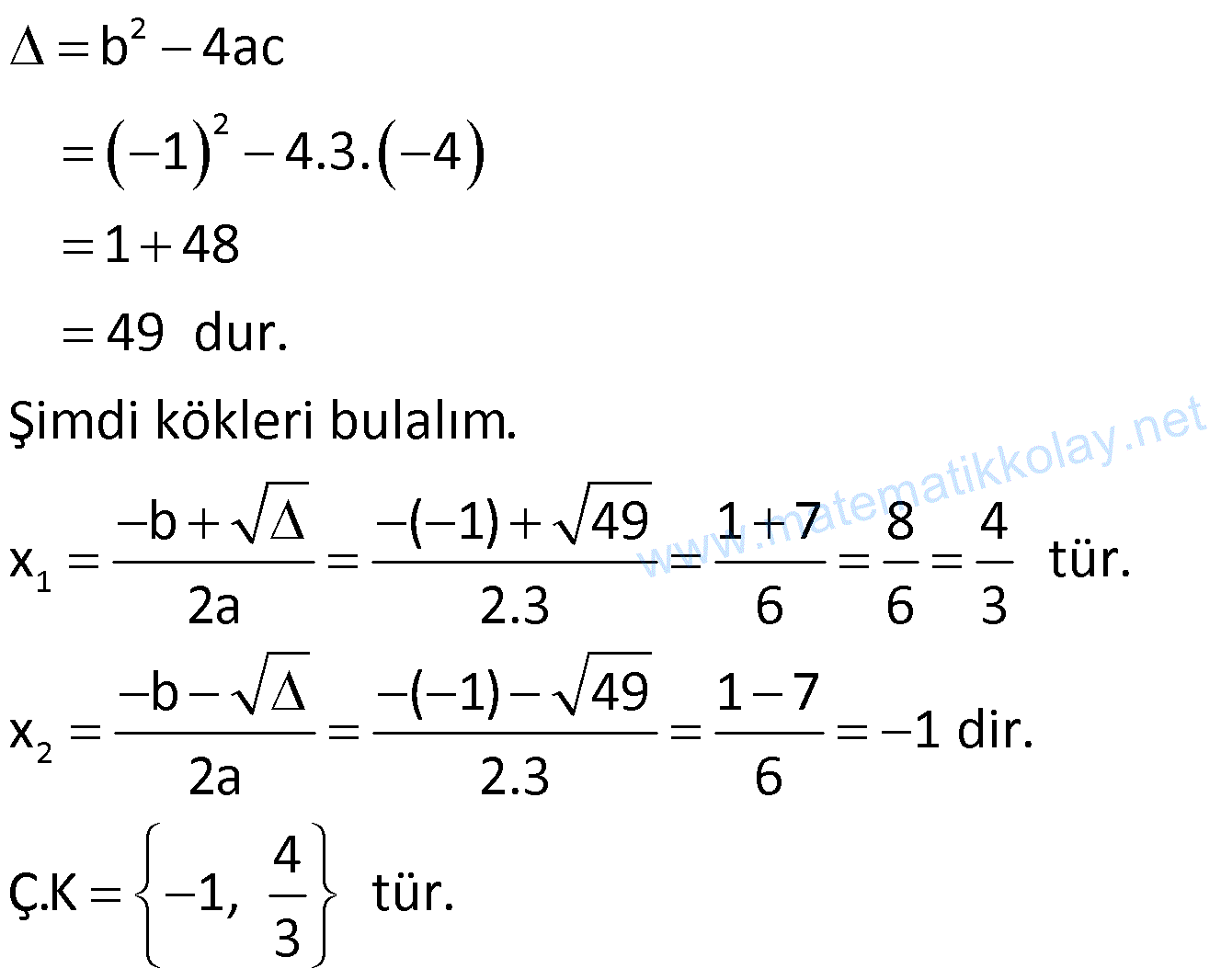2 dereceden denklemler konu anlatımı